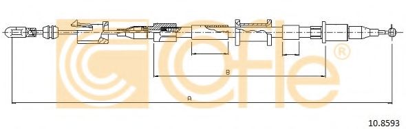 Трос, стояночная тормозная система COFLE 10.8593