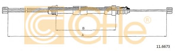 Трос, стояночная тормозная система COFLE 11.6673