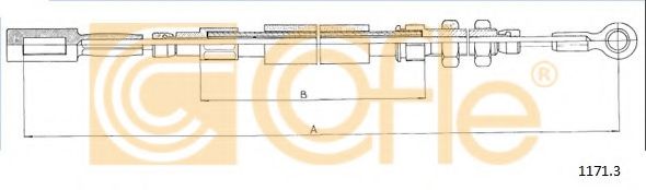 Трос, стояночная тормозная система COFLE 1171.3