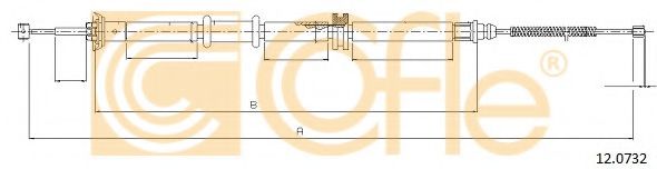 Трос, стояночная тормозная система COFLE 12.0732