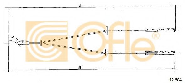 Тросик заслонки отопителя COFLE 12504