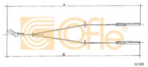 Тросик заслонки отопителя COFLE 12505