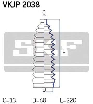 Комплект пылника, рулевое управление SKF VKJP 2038