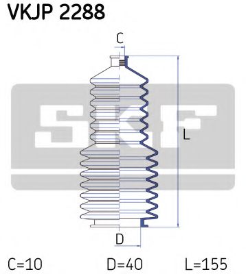 Комплект пылника, рулевое управление SKF VKJP 2288