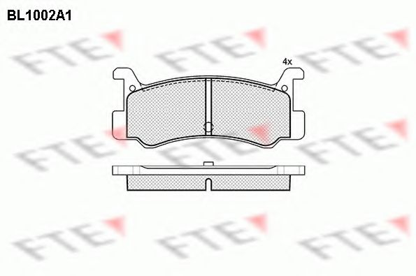 Комплект тормозных колодок, дисковый тормоз FTE BL1002A1