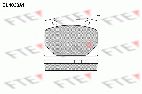 Комплект тормозных колодок, дисковый тормоз FTE BL1033A1