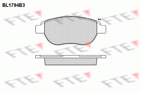 Комплект тормозных колодок, дисковый тормоз FTE BL1794B3