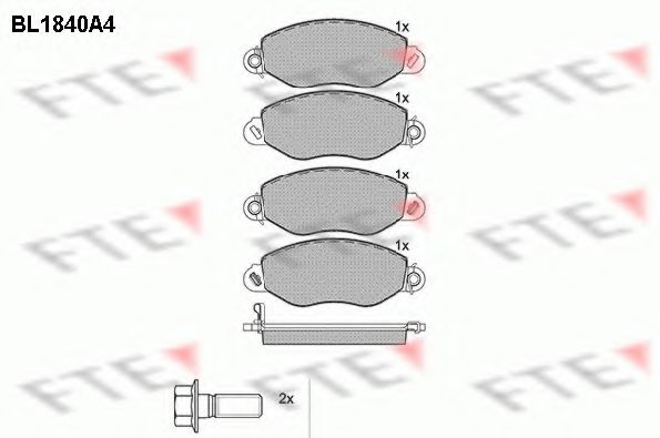 Комплект тормозных колодок, дисковый тормоз FTE BL1840A4