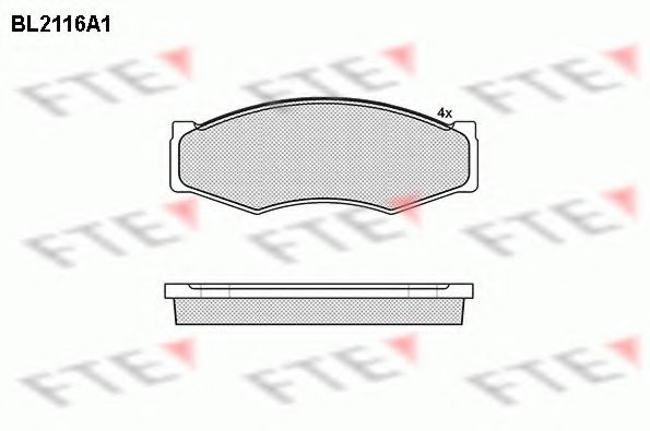 Комплект тормозных колодок, дисковый тормоз FTE BL2116A1