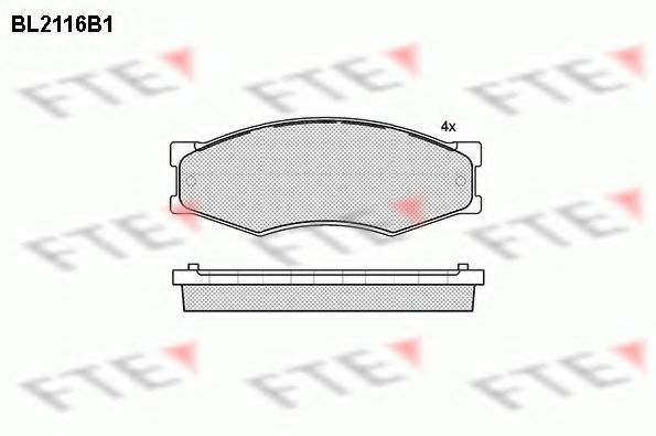 Комплект тормозных колодок, дисковый тормоз FTE BL2116B1