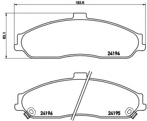 Комплект тормозных колодок, дисковый тормоз BREMBO P 10 052