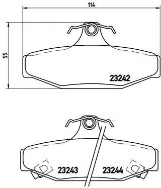 Комплект тормозных колодок, дисковый тормоз BREMBO P 15 004