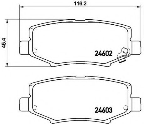 Комплект тормозных колодок, дисковый тормоз BREMBO P 18 024