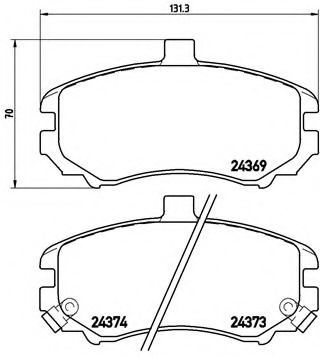 Комплект тормозных колодок, дисковый тормоз BREMBO P 30 029