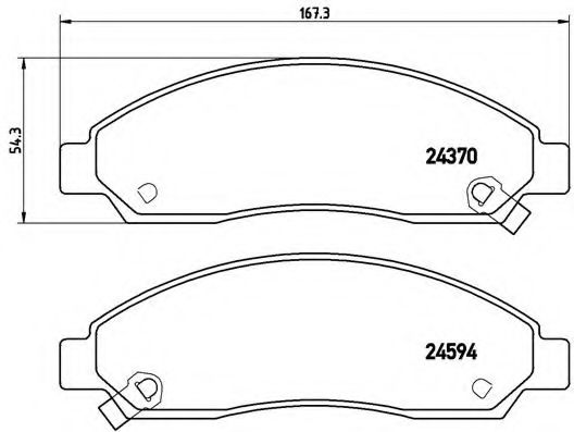 Комплект тормозных колодок, дисковый тормоз BREMBO P 34 005