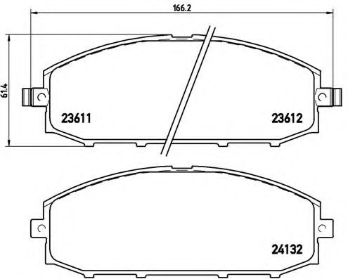 Комплект тормозных колодок, дисковый тормоз BREMBO P 56 041