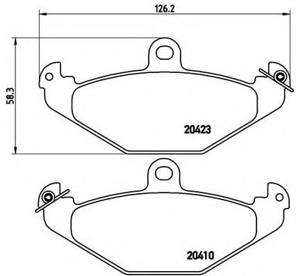 Комплект тормозных колодок, дисковый тормоз BREMBO P 68 017