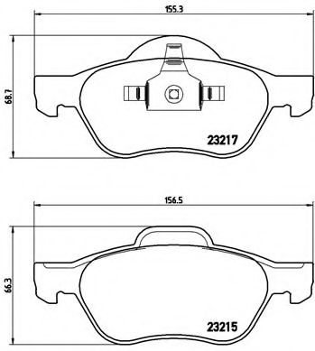 Комплект тормозных колодок, дисковый тормоз BREMBO P 68 029