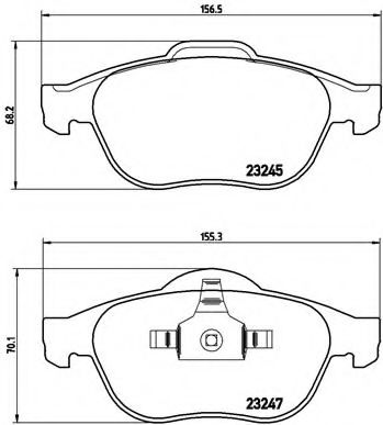 Комплект тормозных колодок, дисковый тормоз BREMBO P 68 030