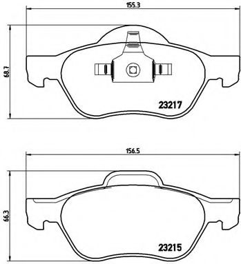 Комплект тормозных колодок, дисковый тормоз BREMBO P 68 048