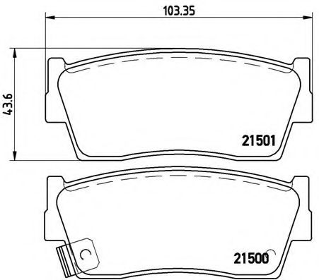 Комплект тормозных колодок, дисковый тормоз BREMBO P 79 006