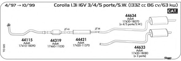 Система выпуска ОГ AKS DASIS SGTO020