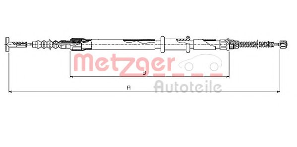 Трос, стояночная тормозная система METZGER 631.11