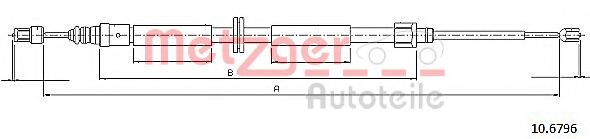 Трос, стояночная тормозная система METZGER 10.6796