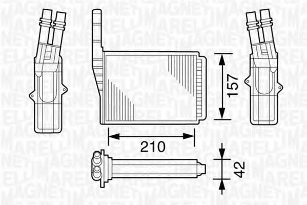 Теплообменник, отопление салона MAGNETI MARELLI 350218161000