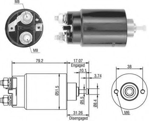 Тяговое реле, стартер MAGNETI MARELLI 940113050403