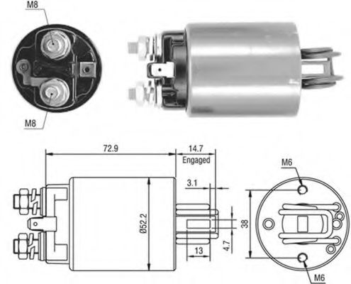 Тяговое реле, стартер MAGNETI MARELLI 940113050409