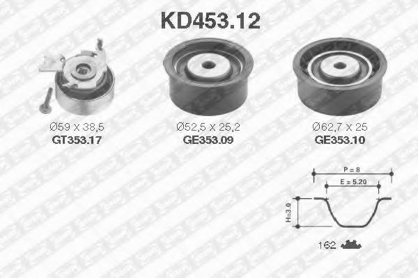 Комплект ремня ГРМ SNR KD453.12