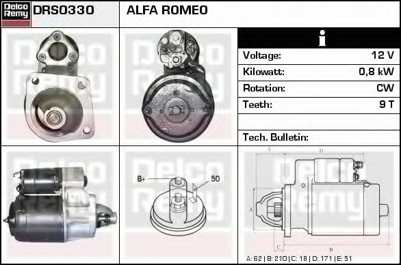 Стартер DELCO REMY DRS0330