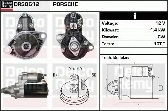 Стартер DELCO REMY DRS0612