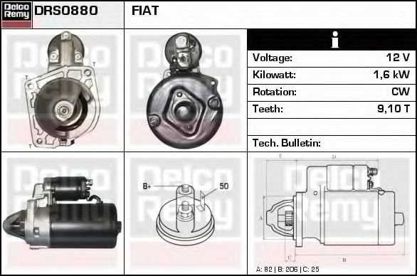 Стартер DELCO REMY DRS0880