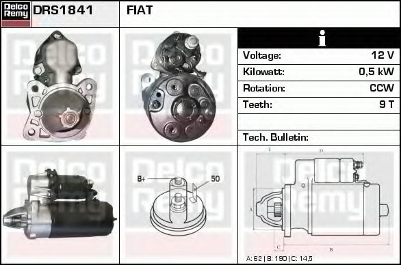 Стартер DELCO REMY DRS1841