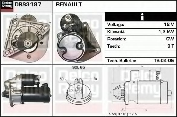 Стартер DELCO REMY DRS3187