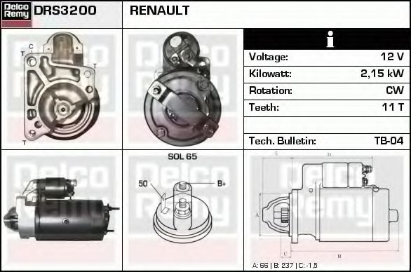 Стартер DELCO REMY DRS3200