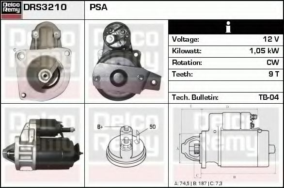 Стартер DELCO REMY DRS3210