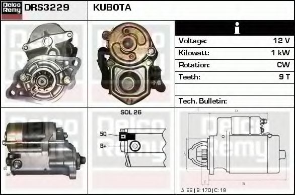 Стартер DELCO REMY DRS3229