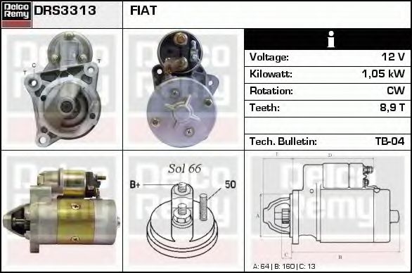 Стартер DELCO REMY DRS3313