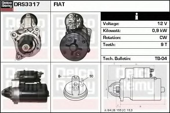 Стартер DELCO REMY DRS3317