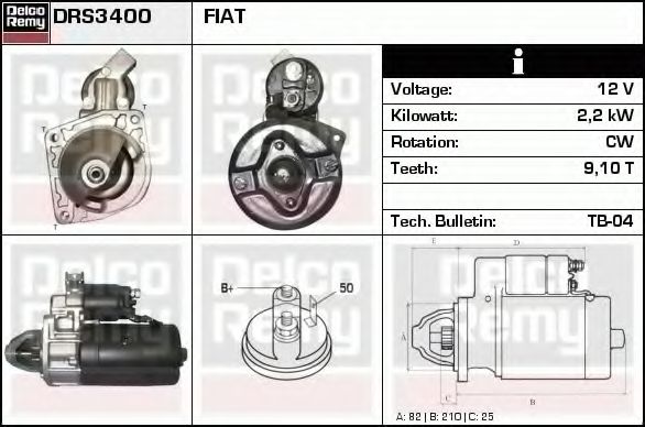 Стартер DELCO REMY DRS3400