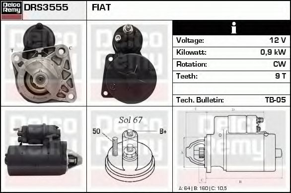 Стартер DELCO REMY DRS3555