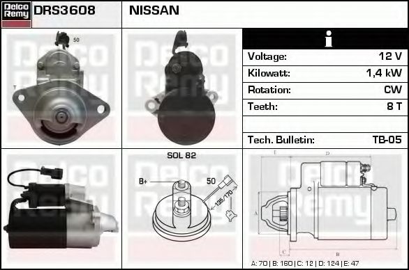 Стартер DELCO REMY DRS3608