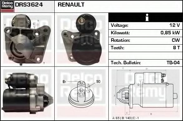 Стартер DELCO REMY DRS3624