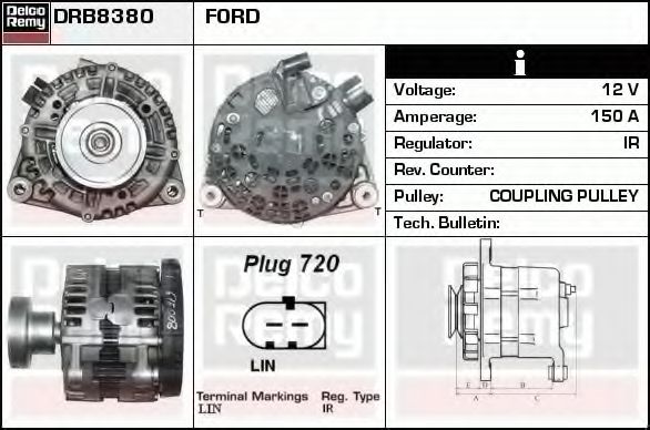 Генератор DELCO REMY DRB8380