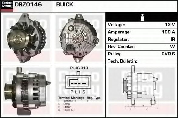 Генератор DELCO REMY DRZ0146