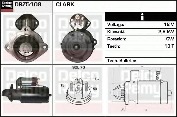 Стартер DELCO REMY DRZ5108