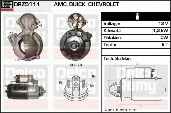 Стартер DELCO REMY DRZ5111